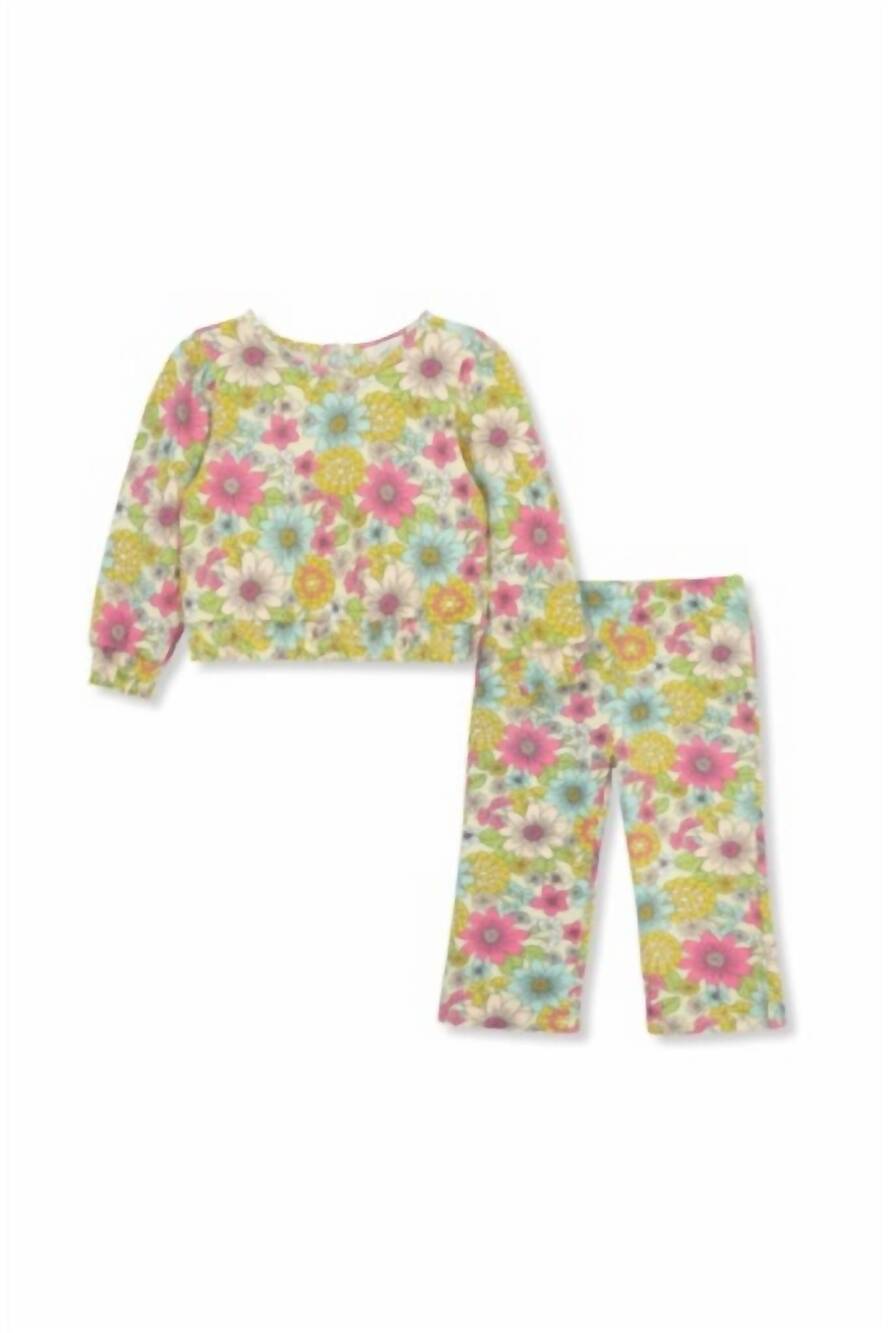 NEW PEEK AREN'T YOU CURIOUS kid's retro floral pant set in print